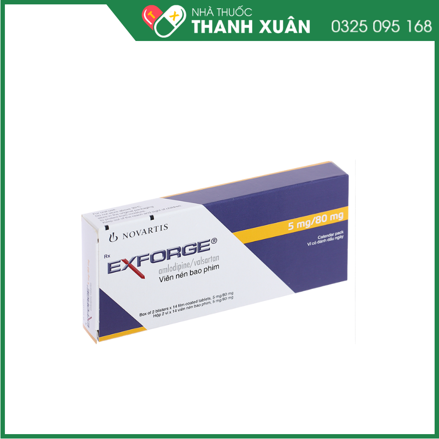 Thuốc  Exforge 5/80 điều trị tăng huyết áp vô căn